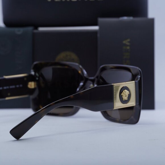 Versace VE4405 108/73 Square Sunglasses – Havana/Dark Brown